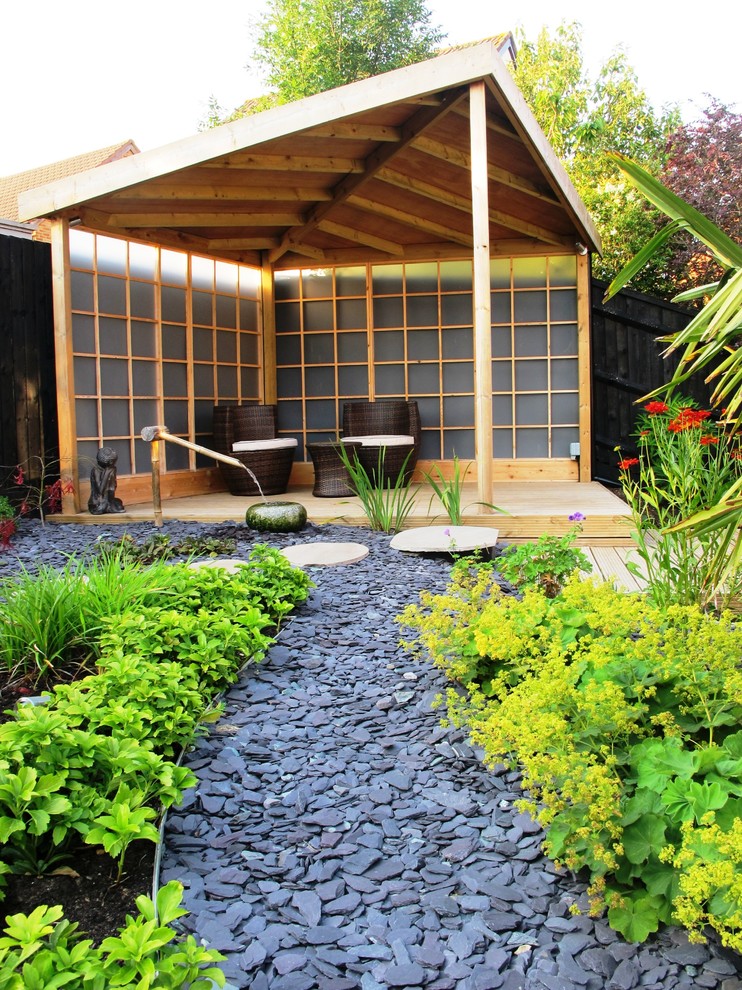 A minimalist pavilion would provide a sheltered spot where you can enjoy the garden being close to it.