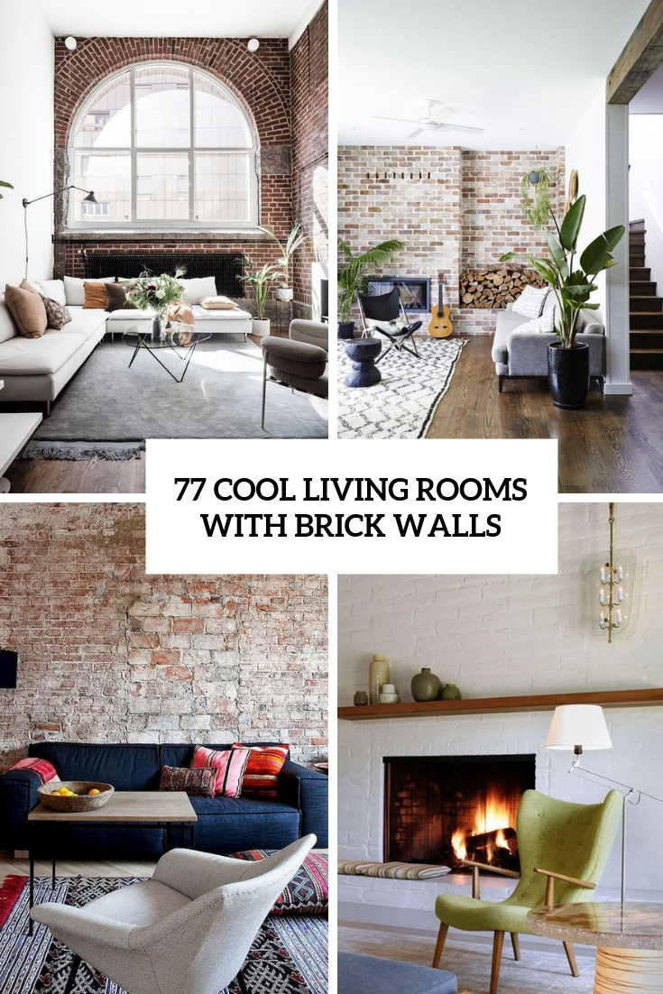 cool living rooms with brick walls