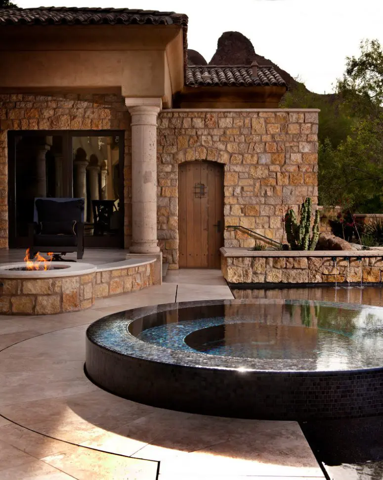 a fire bowl and a hot tub would make your patio a lovely oasis