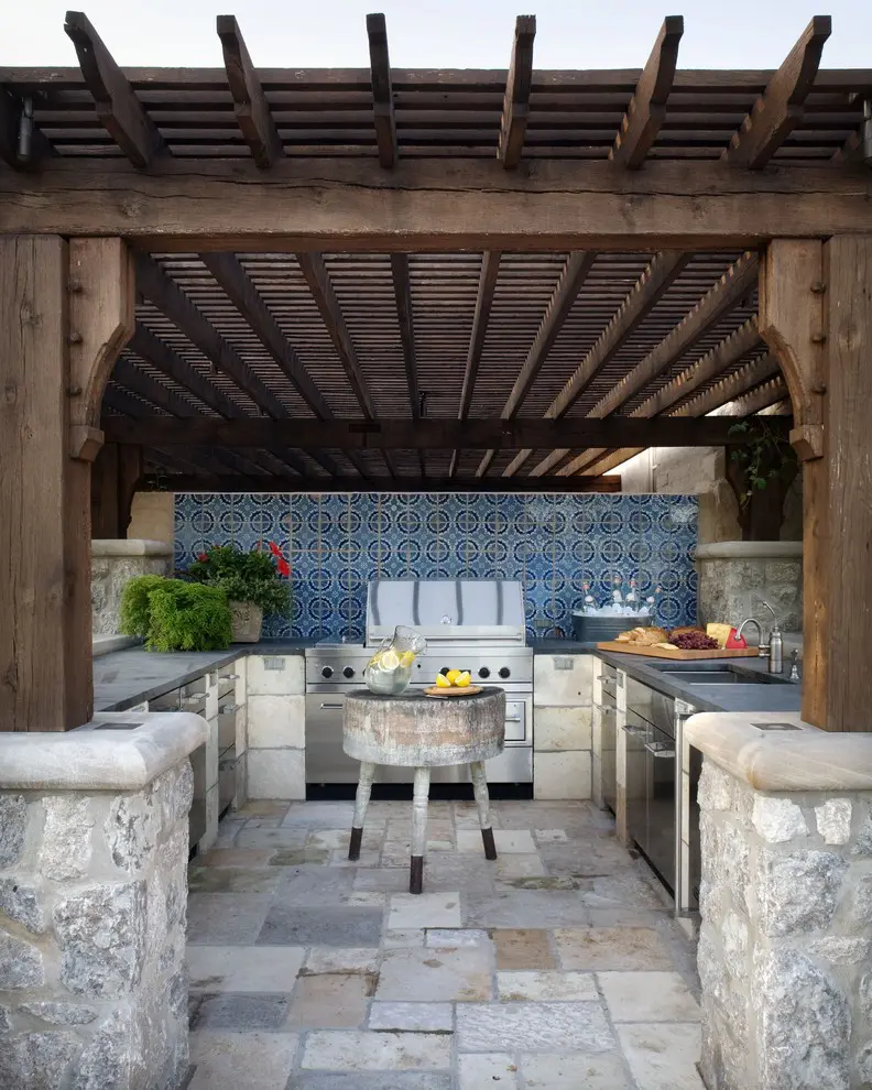 Even an outdoor kitchen might benefit from a small island.