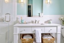 turquoise shade is perfect for a bathroom