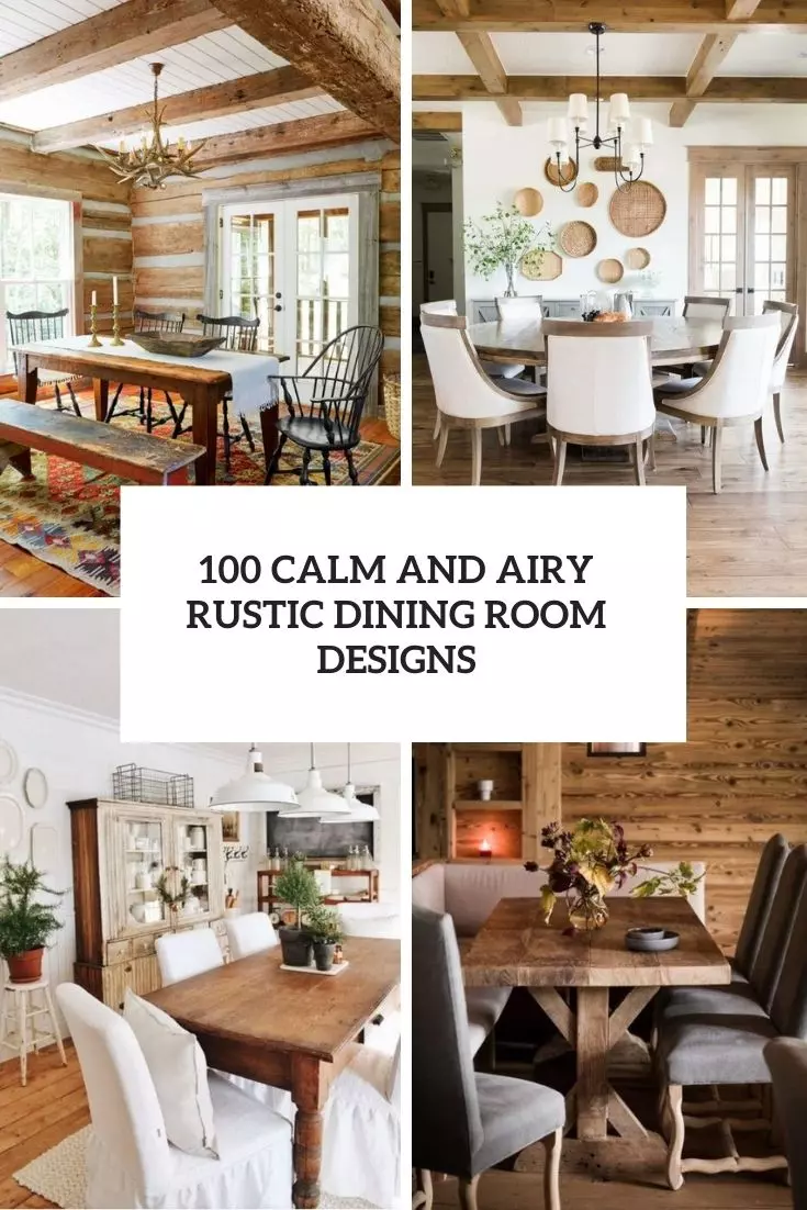 calm and airy rustic dining room designs