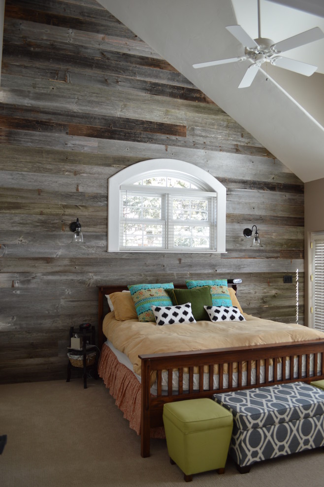 An attic bedroom could easily be decorated in rustic style because there are usually a lot of raw wood already.