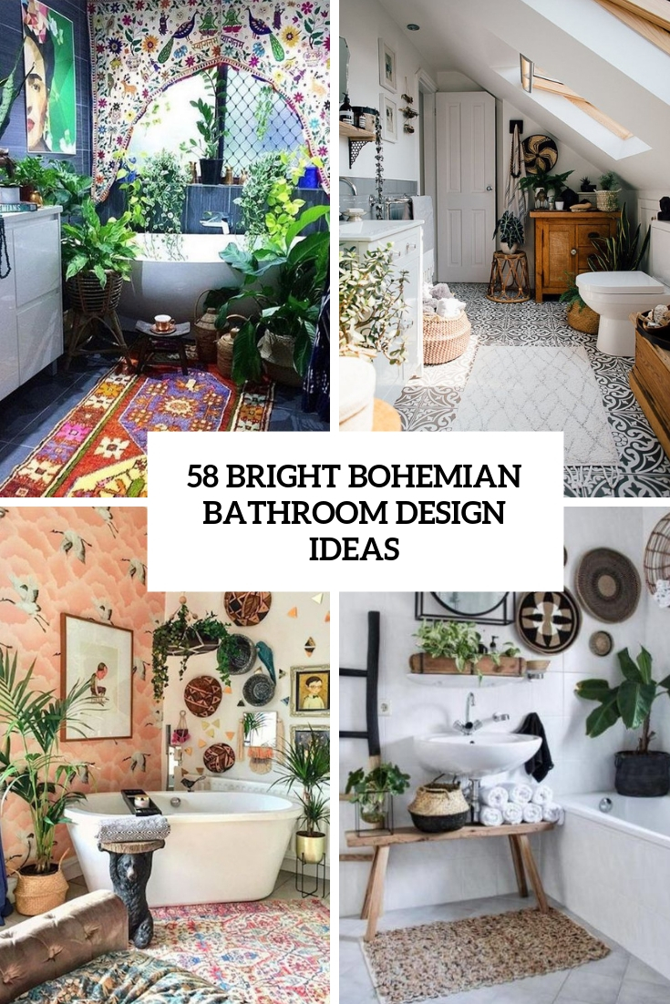 58 Bright Bohemian Bathroom Design Ideas