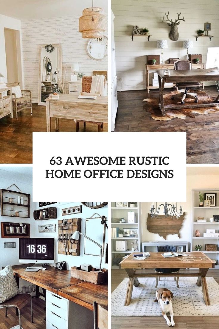 63 Awesome Rustic Home Office Designs