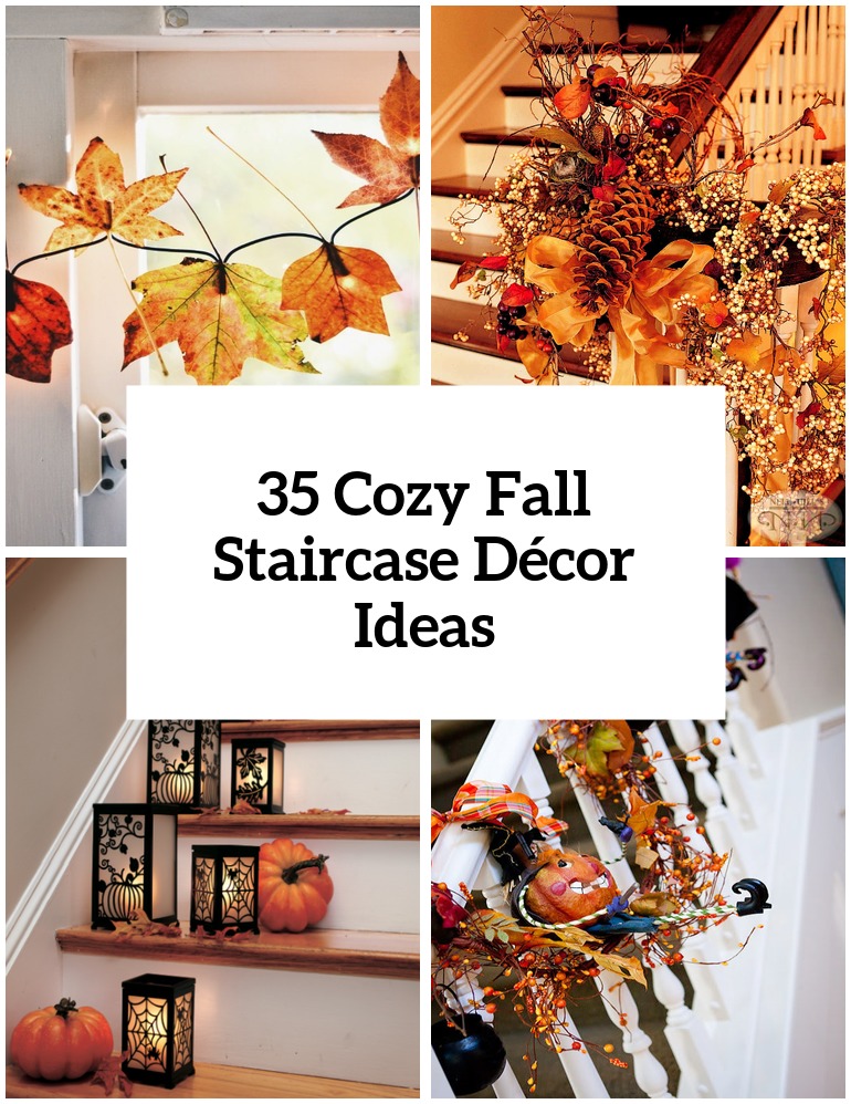 cozy fall staircase decor ideas