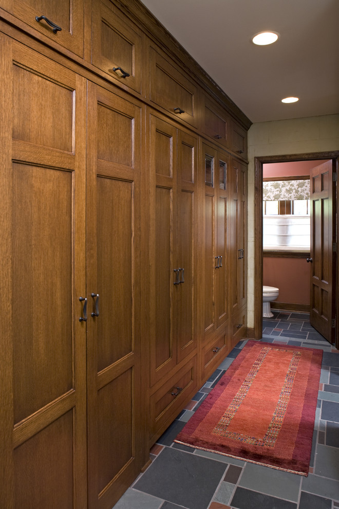 This storage wall is a great example of how much storage you could fit into a hallway.