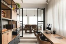 a modern industrial home office design
