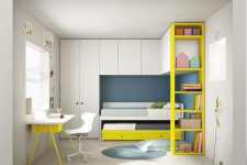 contemporary children bedroom furniture could combine storage styles in a relatively compact area