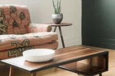a lovely wooden coffee table