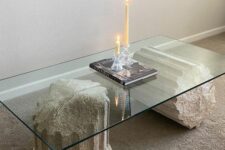 a lovely glass coffee table