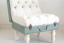 a cool chair made of a vintage suitcase