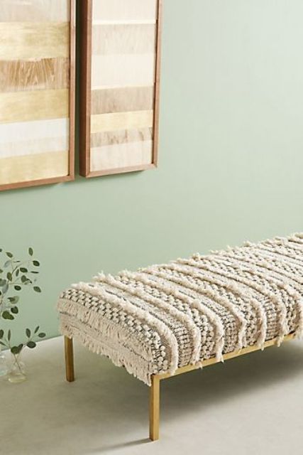 a crochet Moroccan bench will cozy up your space and will make it very boho chic
