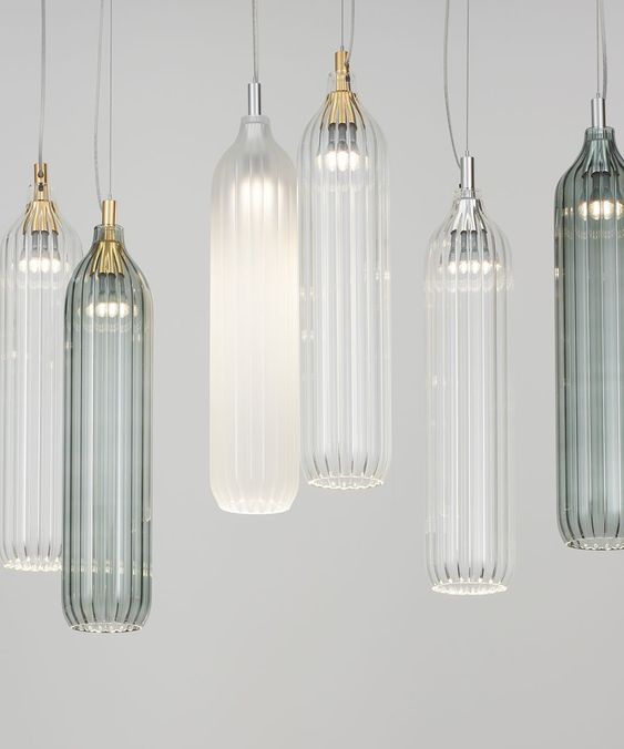 Beautiful reeded glass bottle shaped pendant lamps are amazing to spruce up your home and make it modern and fresh