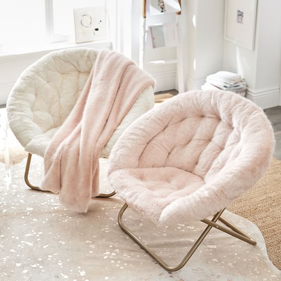 cozy pink and white faux fur chairs will complete your space perfectly and make it very cozy and welcoming