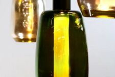 pendant lamps made of wine bottles are eco-friendly and eco-conscious, which is great for a modern or contemporary space
