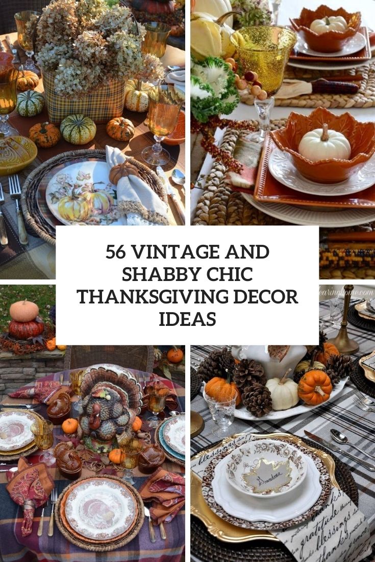 vintage and shabby chic thanksgiving decor ideas