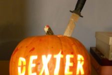 a cute halloween pumpkin inspired by Dexter
