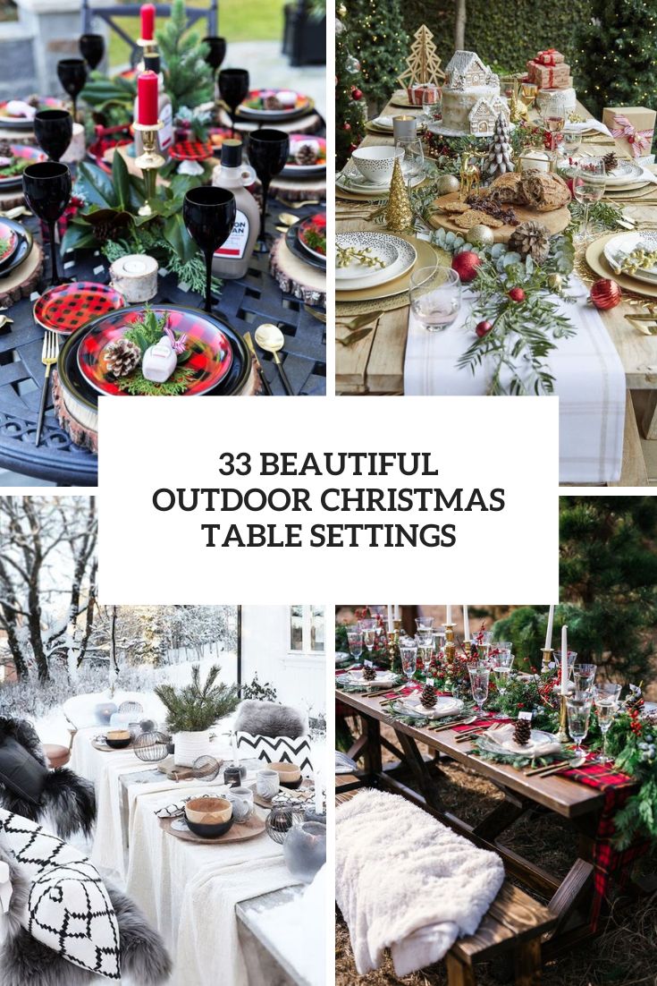beautiful outdoor christmas table settings