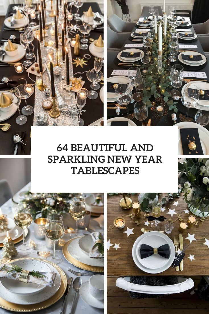 beautiful and sparkling new year tablescapes