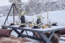 a lovely Scandi outdoor table setting for Christmas