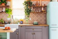 a stylish colorful kitchen design