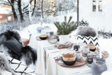 a lovely outdoor boho christmas table setting