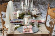 a rustic outdoor table setting