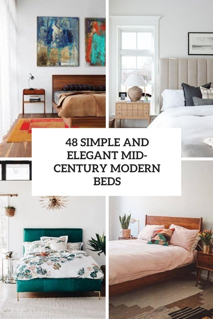 simple and elegant mid century modern beds cover