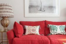 a lovely red sofa always makes a statement