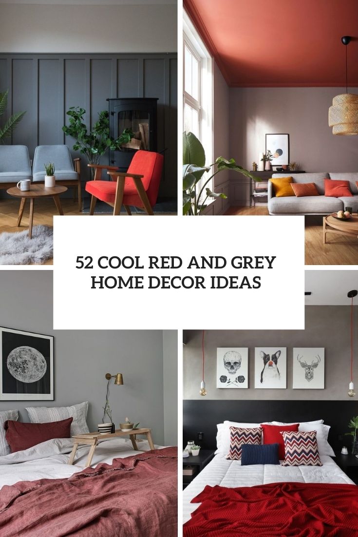 cool red and grey home decor ideas