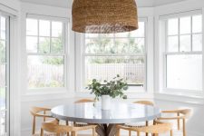 a cute dining space design with boho touches