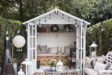 a cute boho outdoor dining space