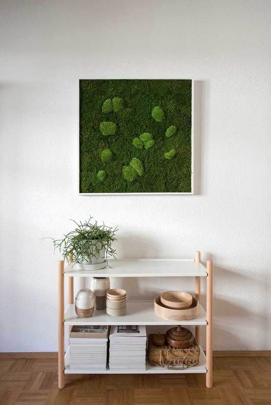 a framed moss wall art piece for a bright natural touch even outdoors