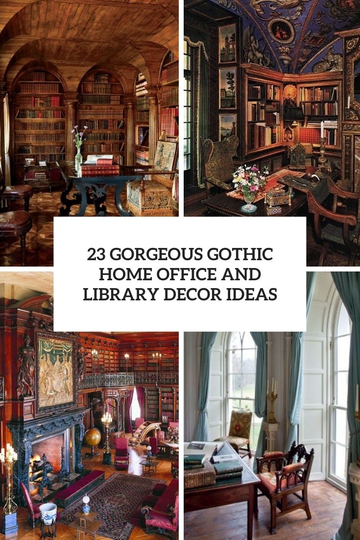 gorgeous gothic home office and library decor ideas