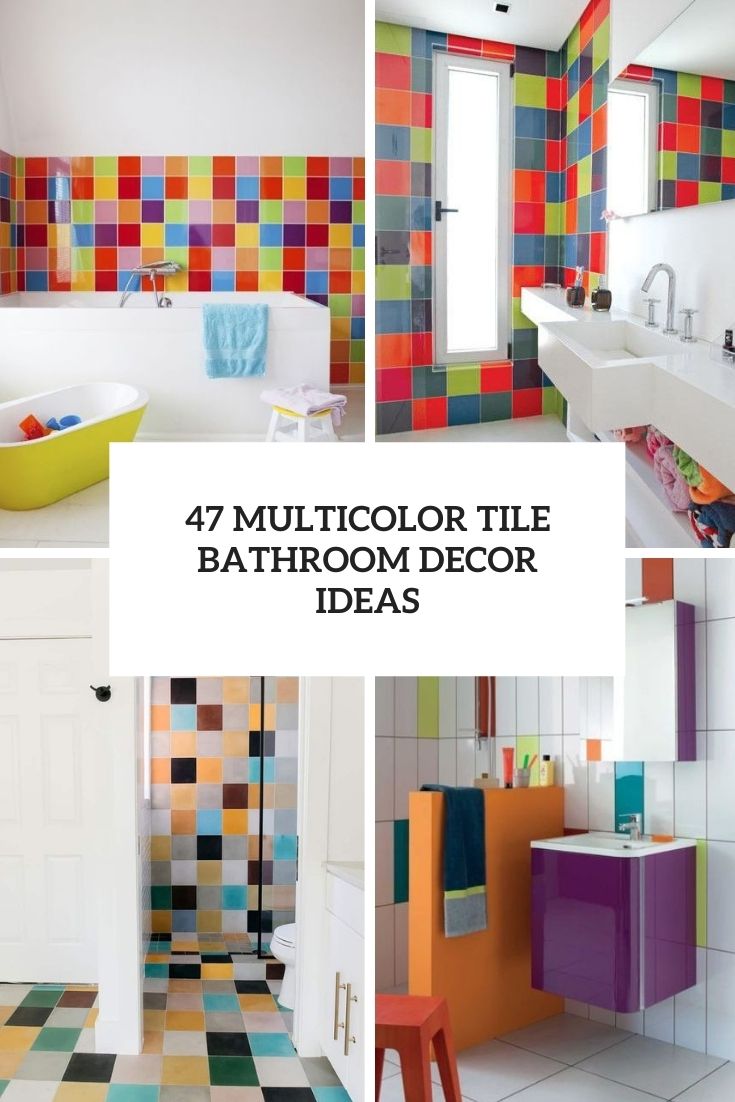 multicolor bathroom tile decor ideas