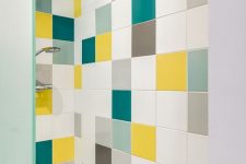 colorful tiles could make a shower space shine