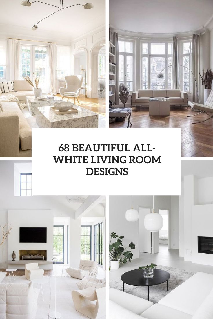 beautiful all white living room designs