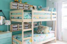 a bright shared kid’s room design