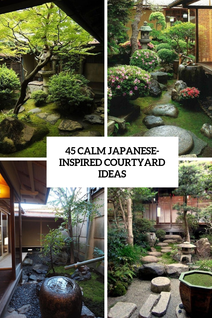 calm japanese inspired courtyard ideas