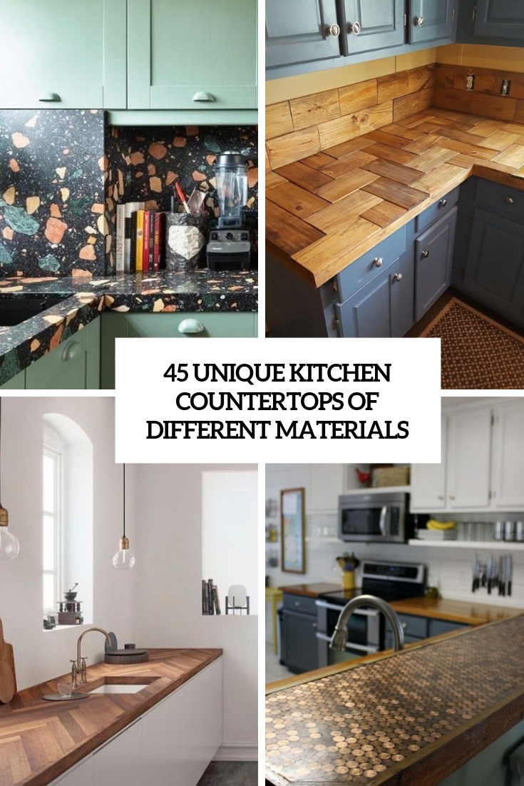 unique kitchen countertops of different materials
