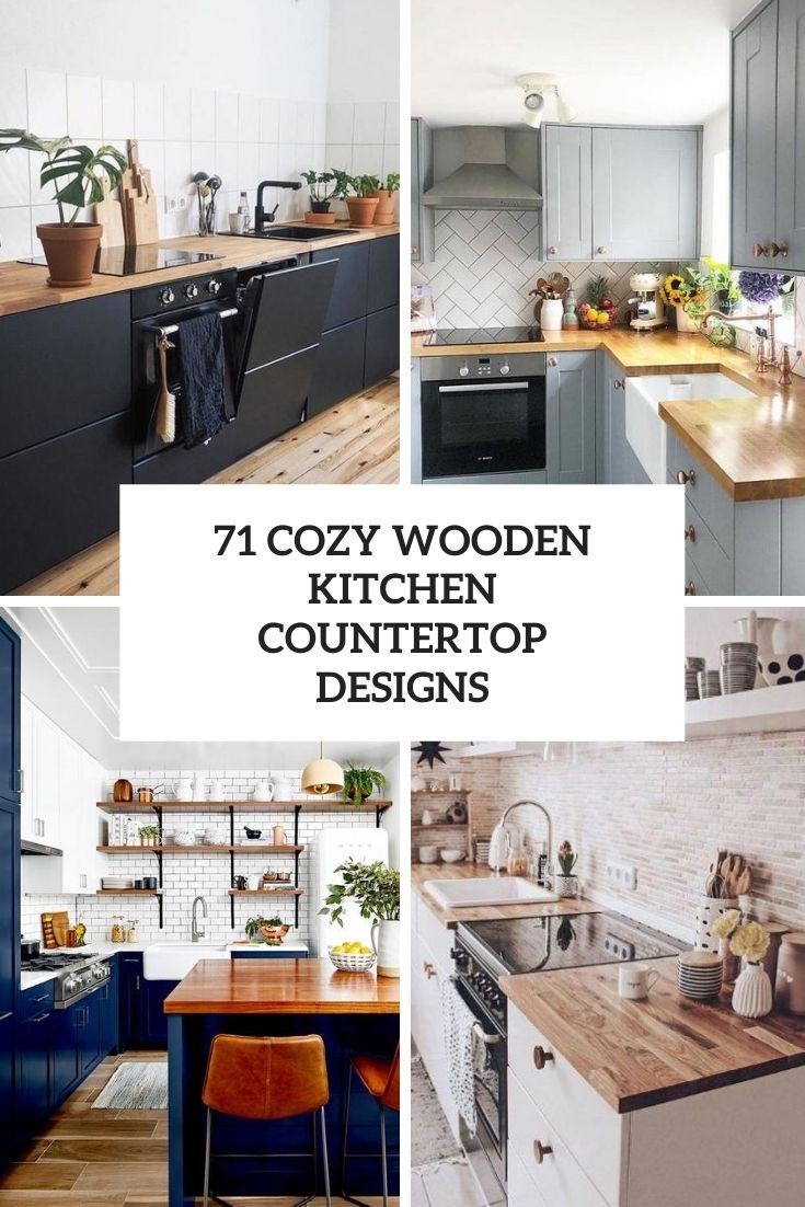 cozy wooden kitchen countertop designs