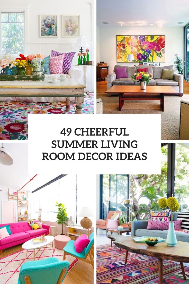 cheerful summer living room decor ideas
