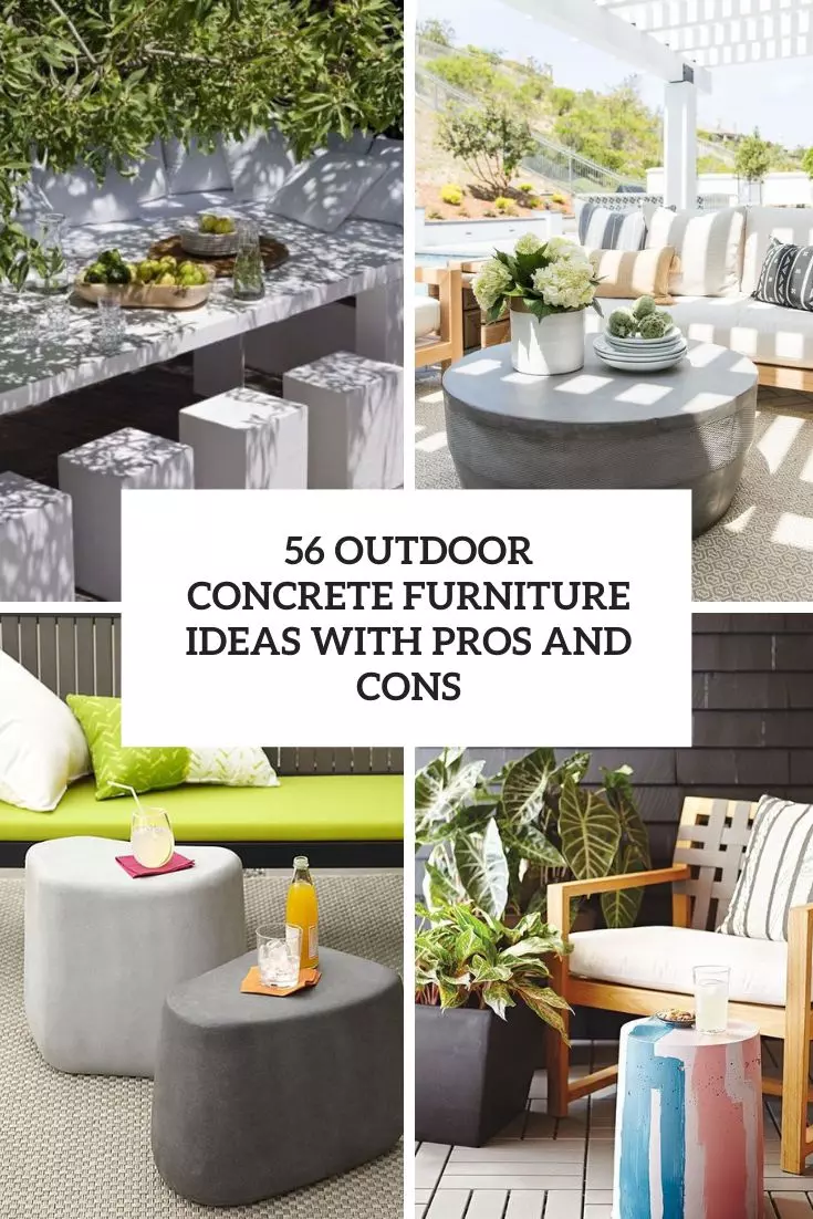 outdoor concrete furniture ideas with pros and cons