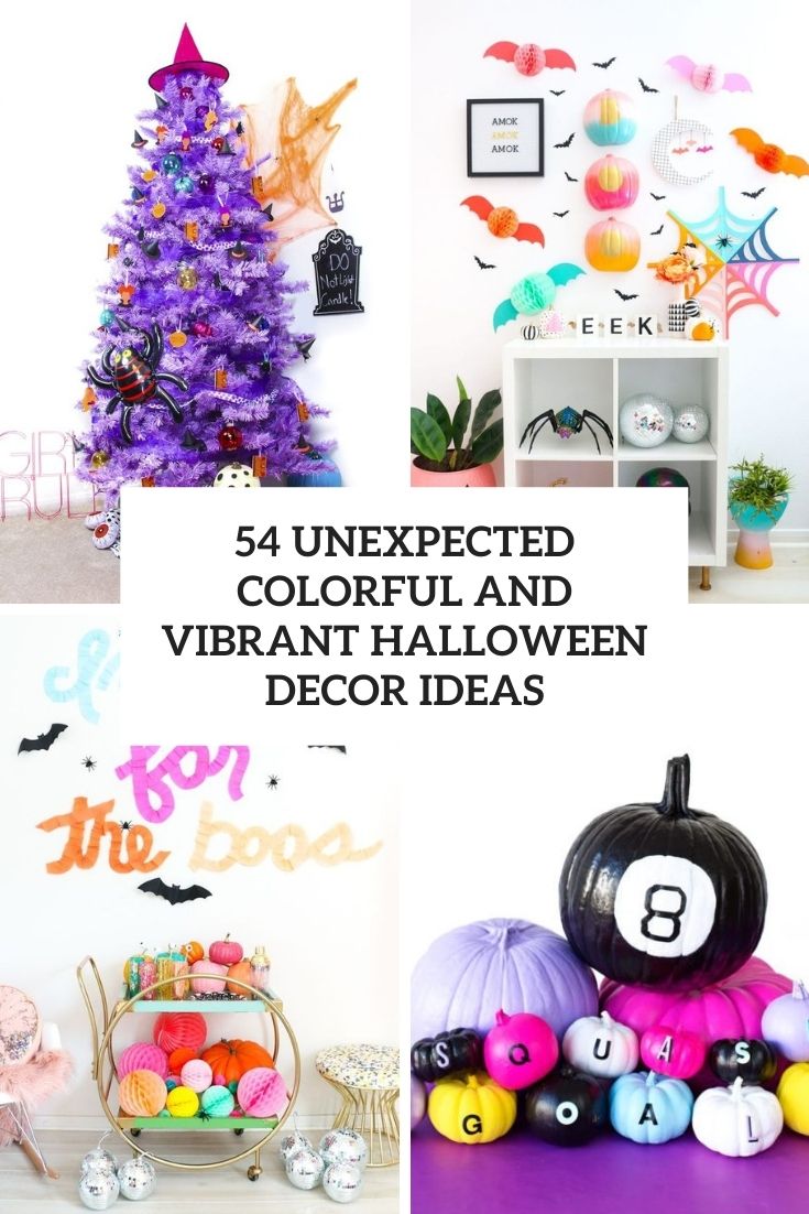 unexpected colorful and vibrant halloween decor ideas