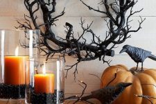 a black branch wreath is a gorgeous idea for Halloween, it’s easy to DIY and it looks scary enough to use it