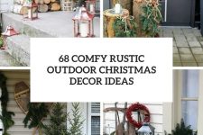 68 comfy rustic outdoor christmas decor ideas cover
