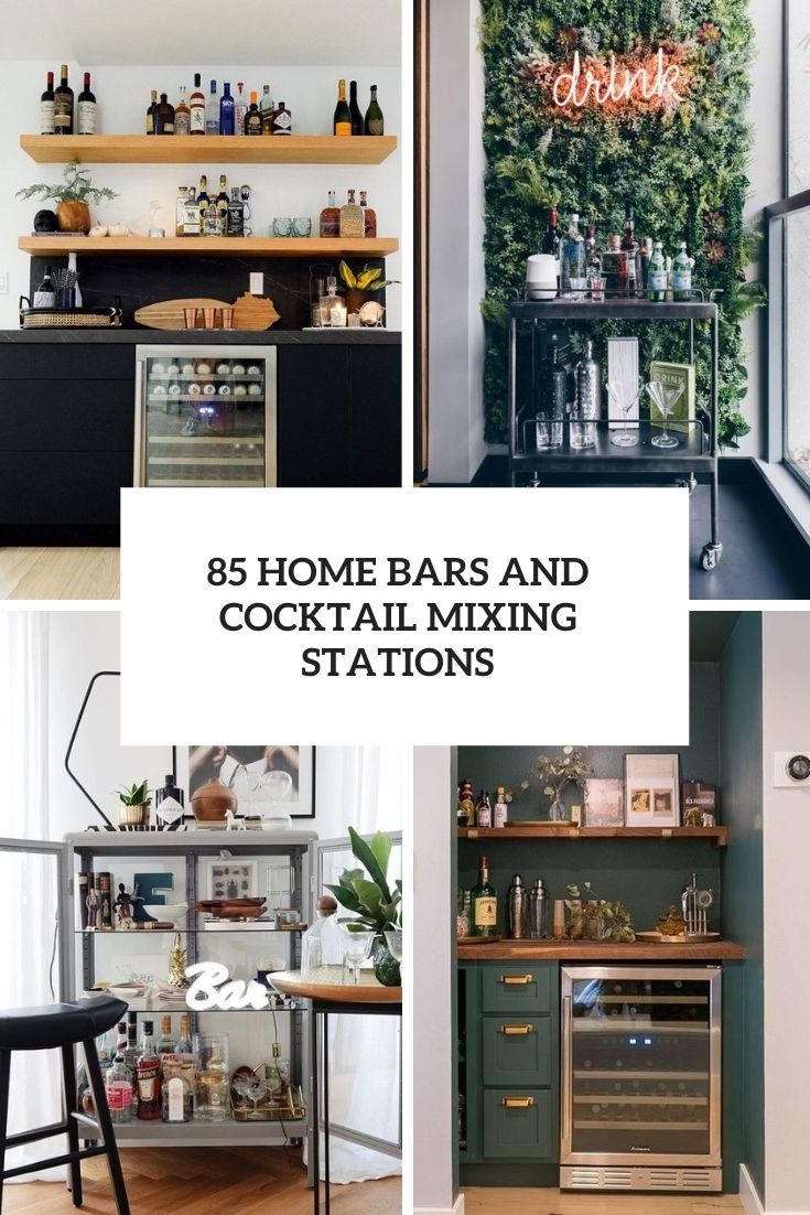 home bars and cocktail mixing stations