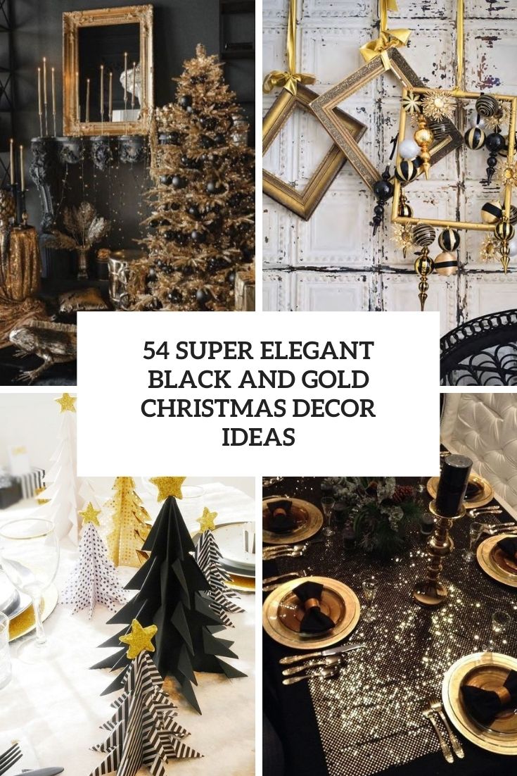 super elegant black and gold christmas decor ideas