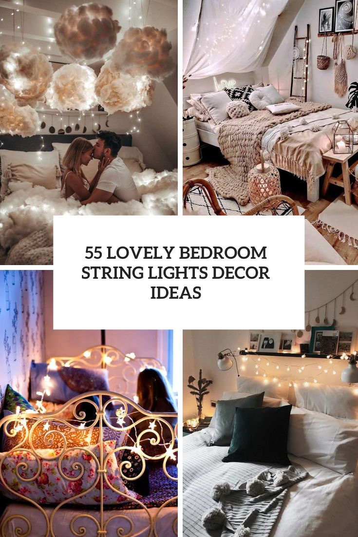 lovely bedroom string lights decor ideas